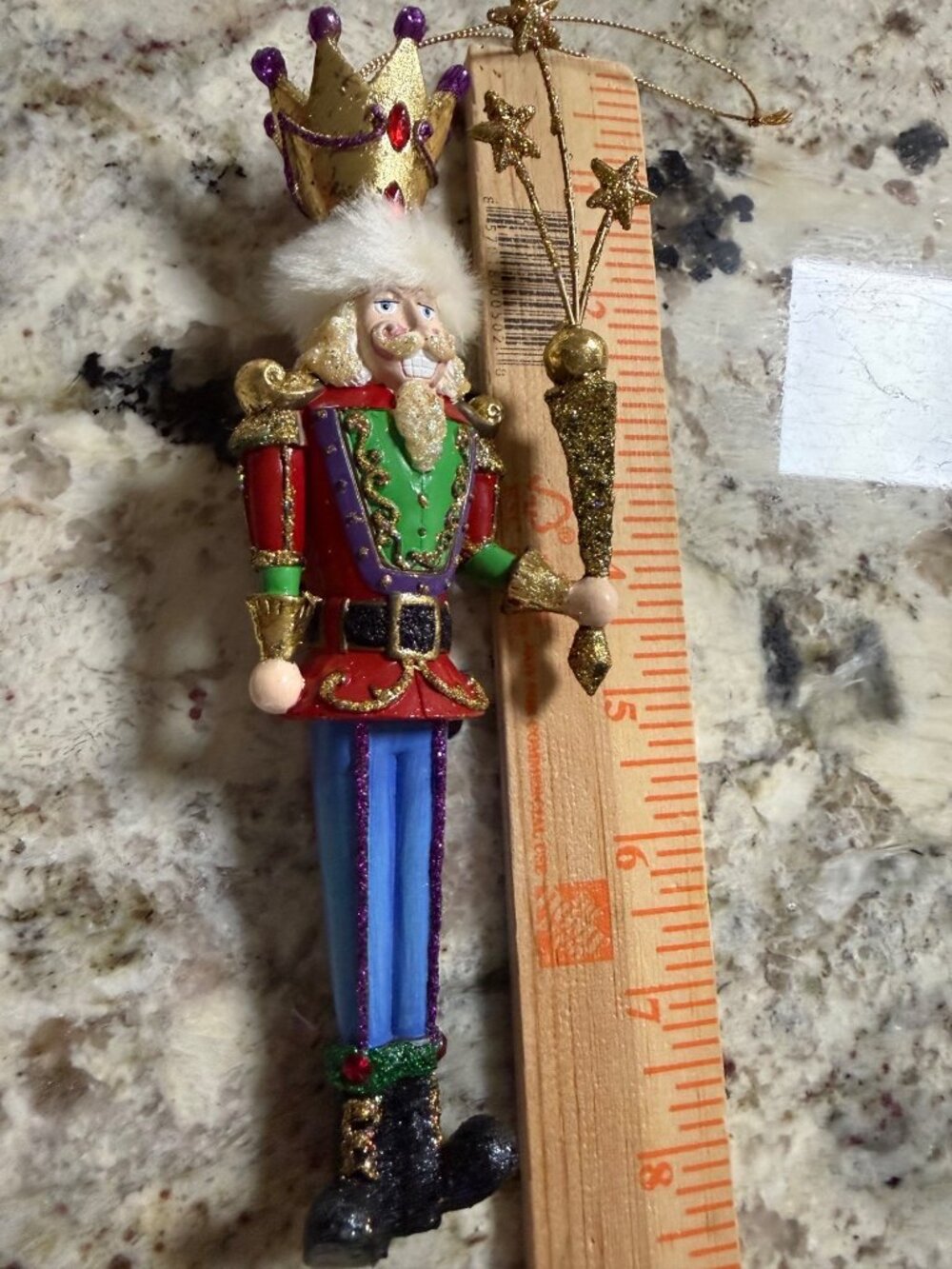 Costco 2009 Fanciful Holiday Nutcracker Ornament Glittered Crown whimsical tree